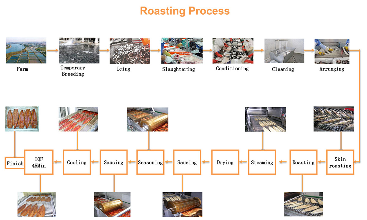 roasted eel production process unagikabayaki